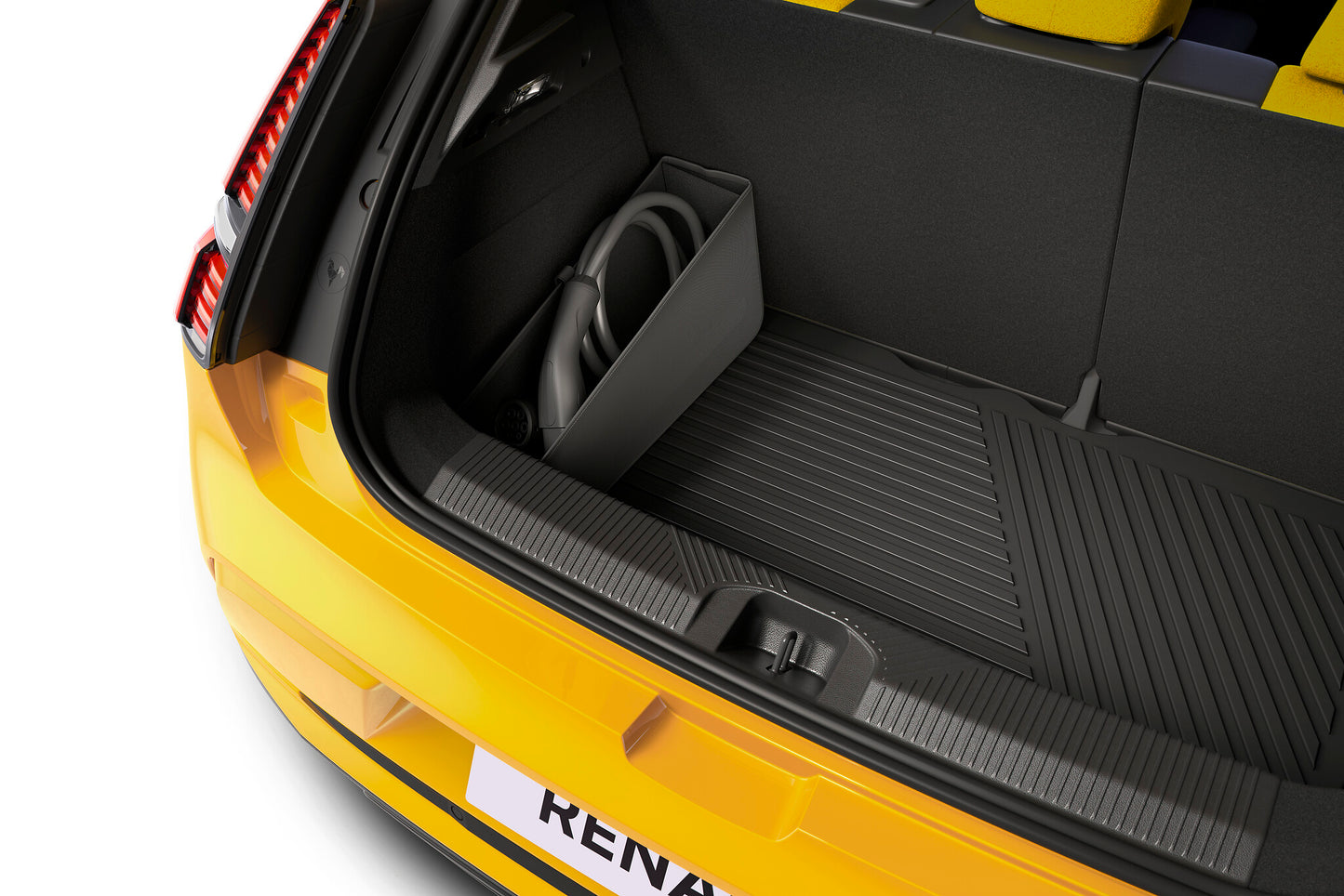 RENAULT 5 foldable storage compartment for charging cable