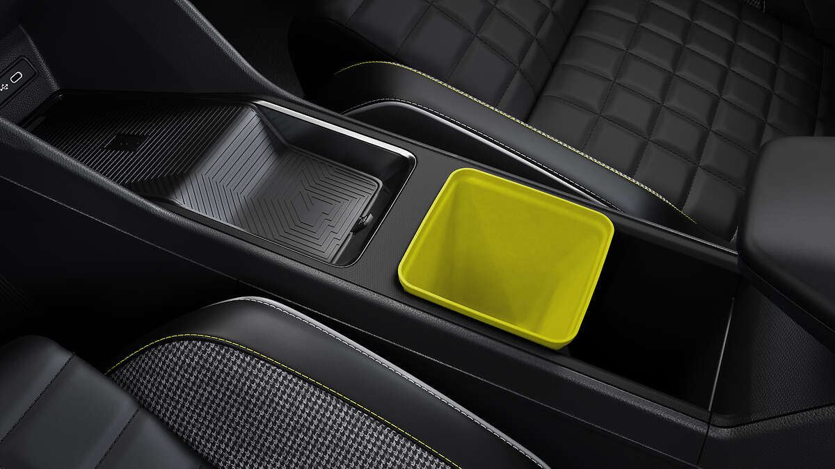 Renault Genuine 4 E-Tech Central Storage Box Modular Console Bin Insert Yellow