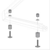 Roof bars adapter for ski/bicycle rack - Aluminium