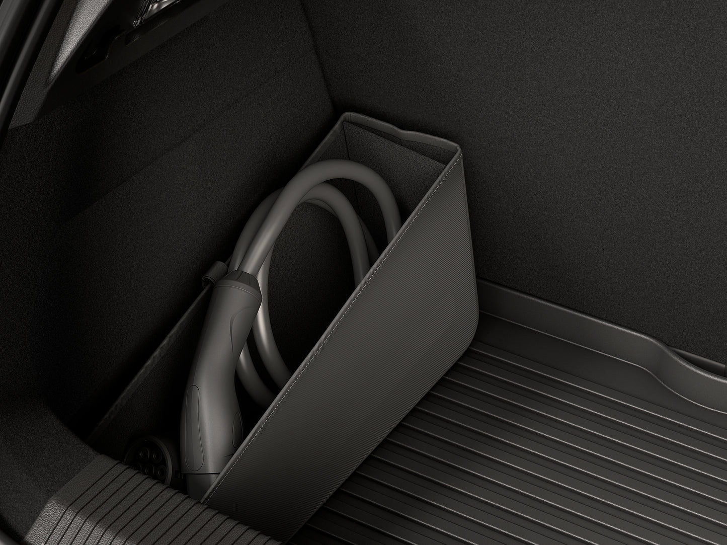 RENAULT 5 foldable storage compartment for charging cable