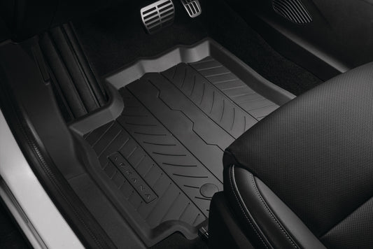 Raised-edge rubber floor mats