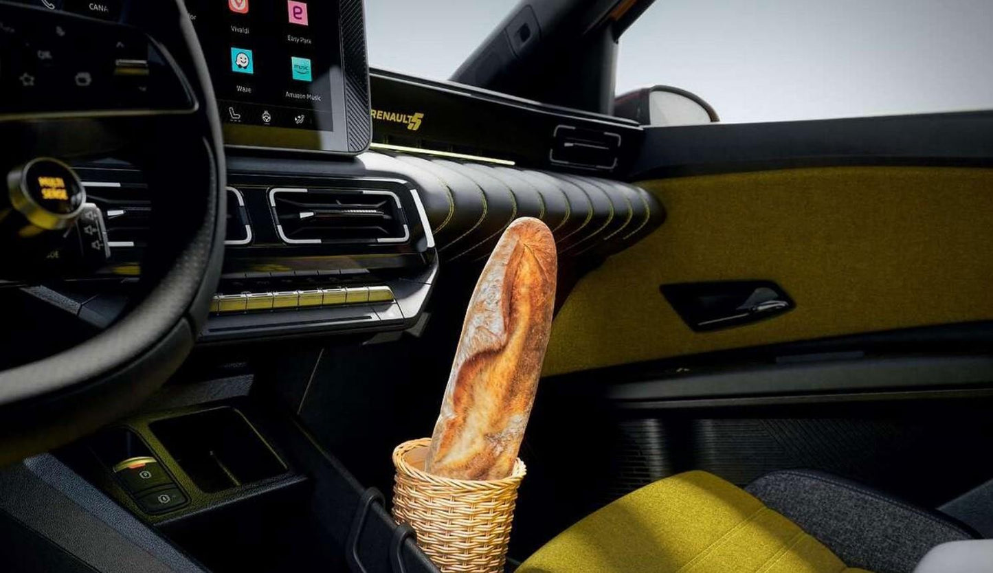 Renault Genuine Baguette Bread Holder Wicker Basket Storage Container Clip-On