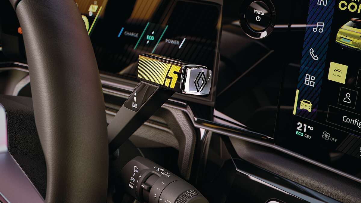 Renault 5 (R5) Customisable Gear Selector: NumbeR5 Yellow