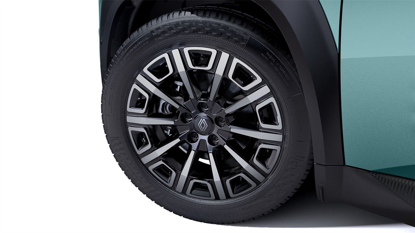 Renault Genuine 4 E-Tech 18" 7J ET35 Alloy Wheel Parisienne Black Diamond Cut