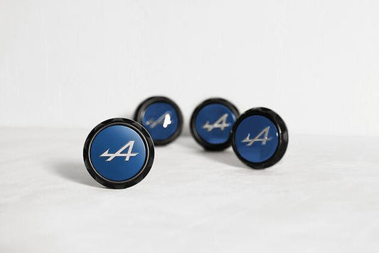 Renault 5 (R5) Alloy Wheel Centre Caps - Alpine Black Contour
