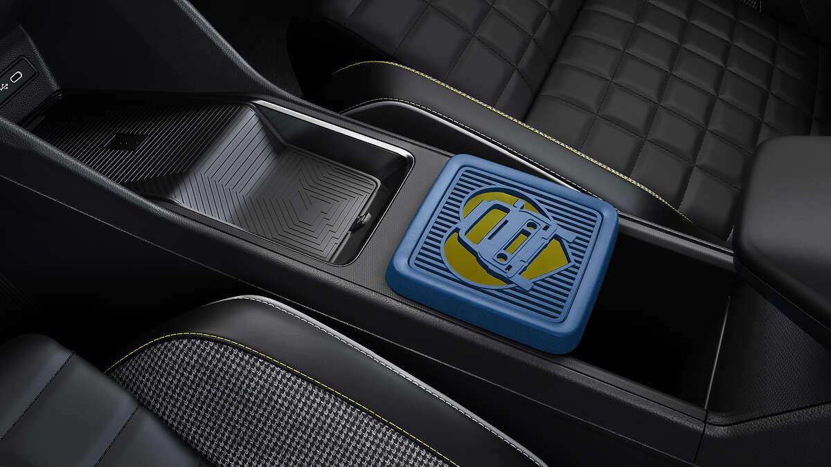 Renault Genuine Blue LoveR4 Small Central Lid 3D Tilting Console Cover Interior