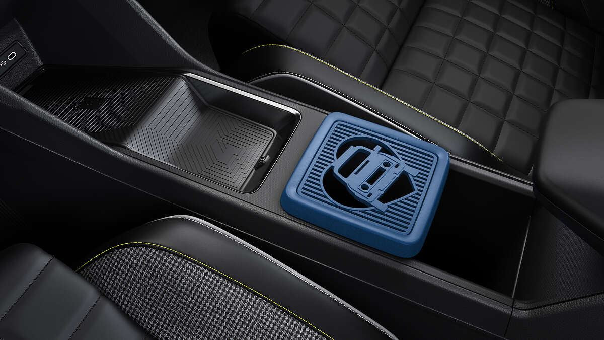 Renault Genuine Blue LoveR4 Small Central Lid 3D Tilting Console Cover Interior