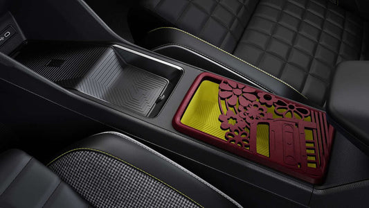 Renault Genuine 4 E-Tech Red FloweR4 Large Central Lid 3D Printed Console Cover