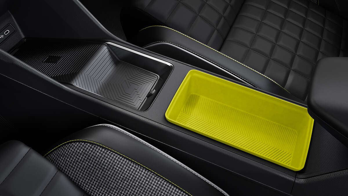 Renault Genuine Yellow Large Central Storage Box Console Container Ribbed Bottom