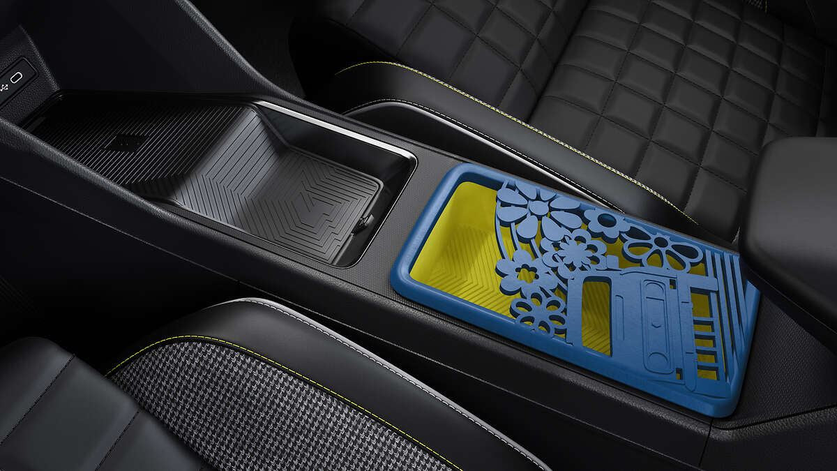 Renault Genuine 4 E-Tech Blue FloweR4 Large Central Lid 3D Printed Console Cover