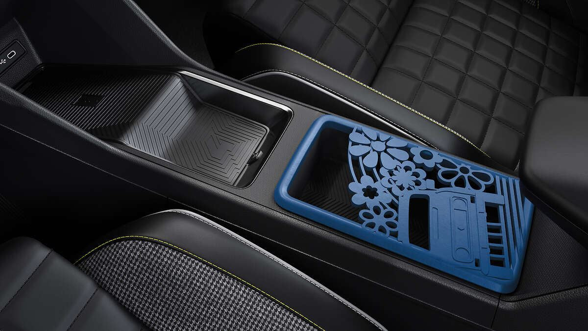 Renault Genuine 4 E-Tech Blue FloweR4 Large Central Lid 3D Printed Console Cover