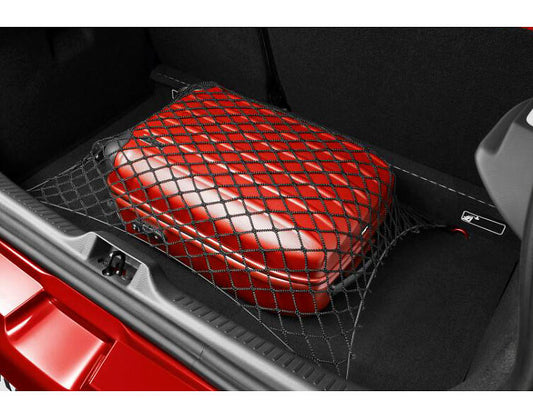 horizontal luggage compartment storage net