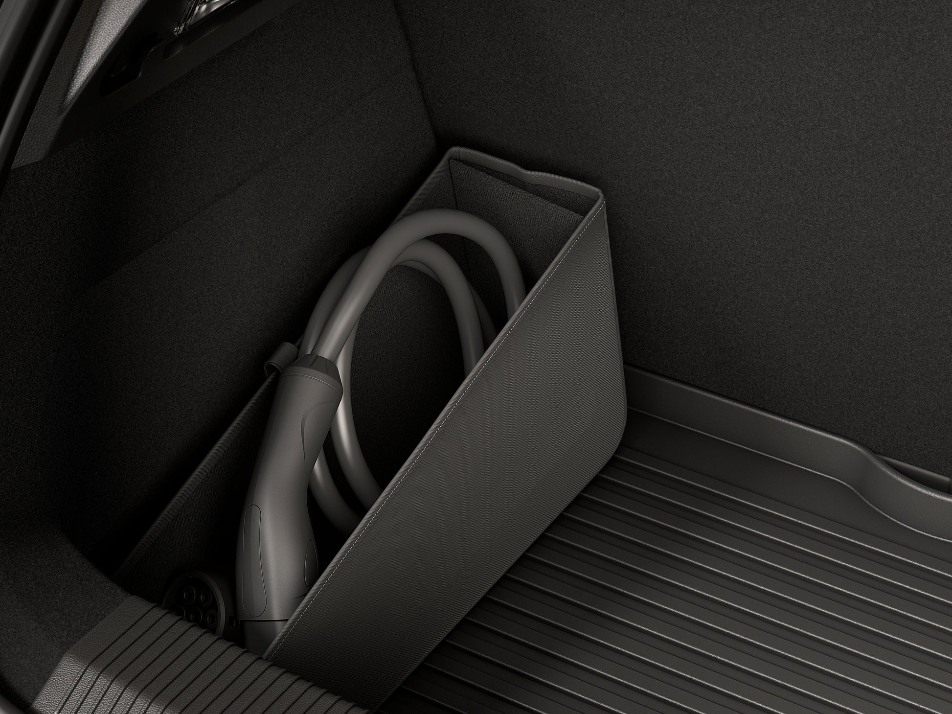 RENAULT 5 foldable storage compartment for charging cable